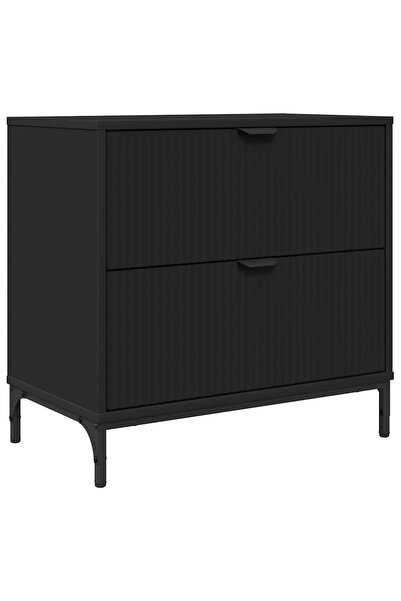 vidaxl Noptieră cu sertar Negru 63.5 x 36 x 61 cm Lemn compozit