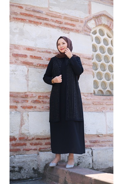 Moda İncir Plus Size Rain Stone Maternity Dress