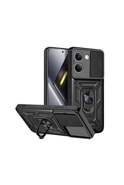 Microcase POCO X8 Pro 5G ile Uyumlu Kamera Kapaklı Manyetik Mıknatıslı Yüzük ...