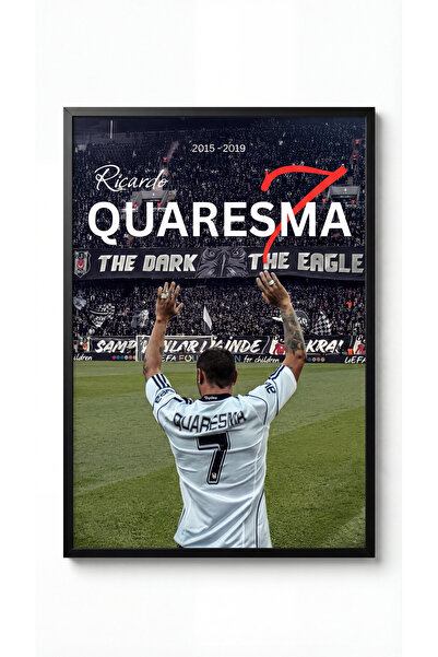 icontablo Ricardo Quaresma Kara Kartal Siyah Çerçeveli Tasarım Tablo Taraftar...