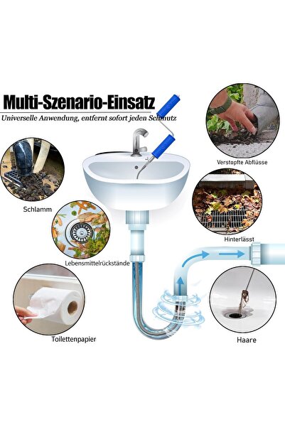 Other Spirală de curățare țevi GYHMTOO, diametru 6mm, desfundător de scurgeri cu adaptoare electrice și manuale (lungime 3m)