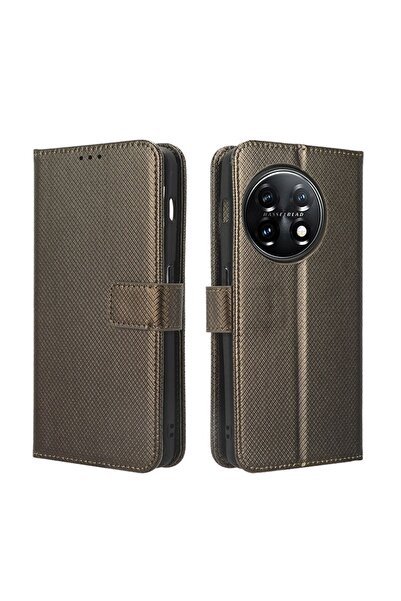 sscase Diamond Texture Θήκη Πορτοφόλι Brown (OnePlus 11 5G)