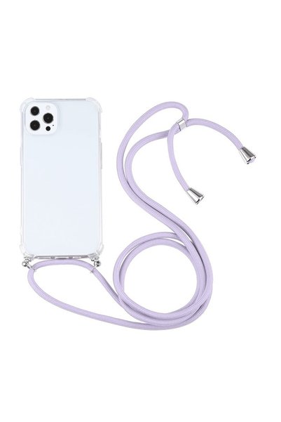 sscase Four-Corner Shockproof Θήκη Σιλικόνης Διάφανη με Λουράκι Light Purple ...