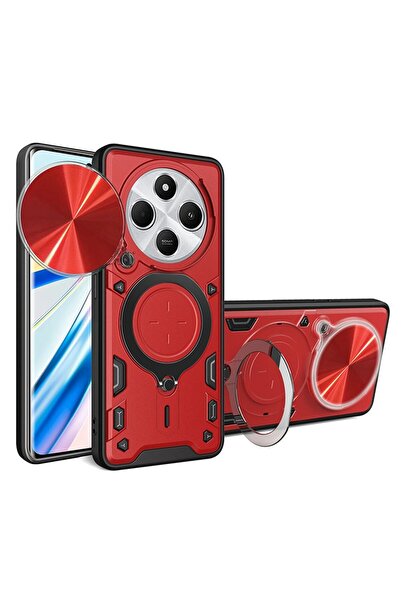 sscase Rotary Camera Lid Σκληρή Θήκη με Δαχτυλίδι Red (Xiaomi Redmi 14C 4G/Po...