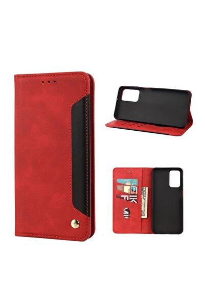 sscase Skin Feel Splicing Θήκη Βιβλίο Red (Xiaomi Redmi Note 11 Pro 4G / 5G)