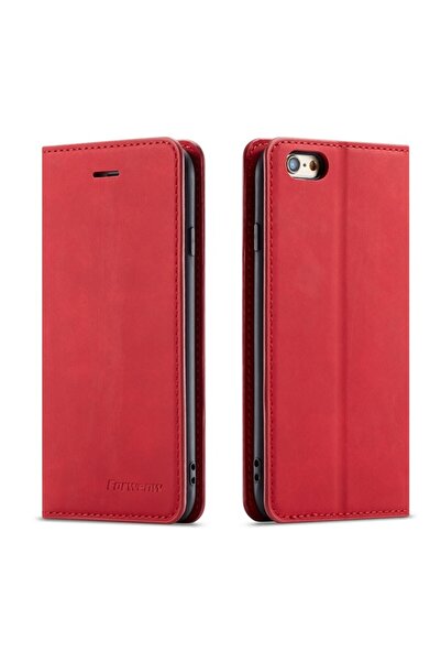 sscase FORWENW Μεταξένια Αίσθηση Θήκη Βιβλίο Κόκκινο (Apple iPhone 6s/6)