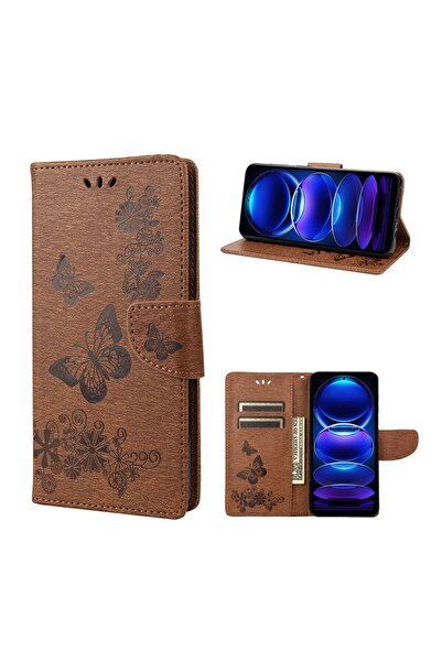 sscase Butterfly Embossed Horizontal Θήκη Πορτοφόλι Brown (Xiaomi Redmi Note ...