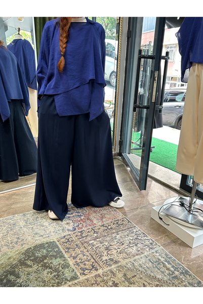 iz atelier Woven Summer Pants Skirt with Elastic Waistband