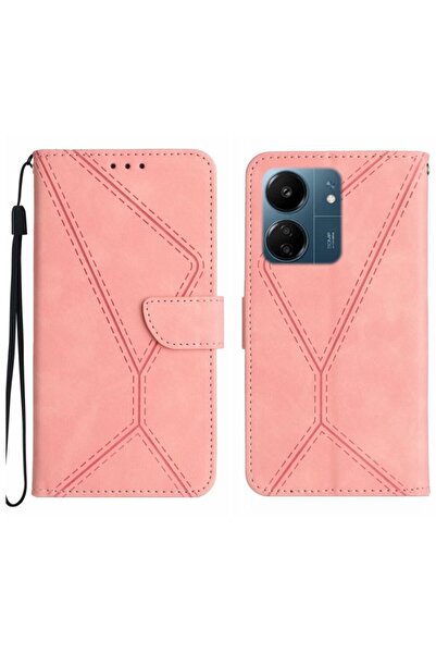 sscase Stitching Embossed Θήκη Πορτοφόλι Pink (Xiaomi Redmi 13C/Poco C65)