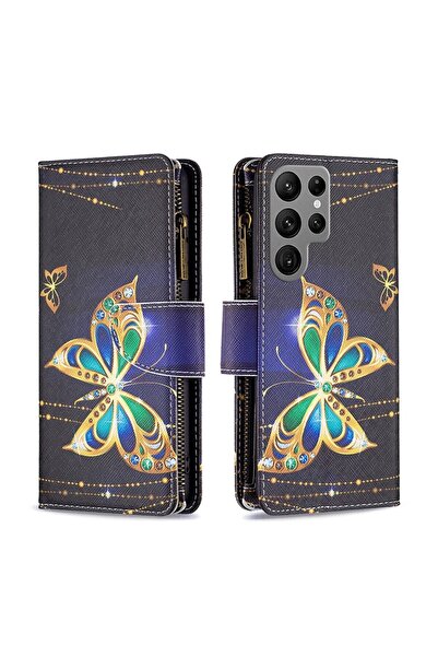 sscase Colored Pattern Zipper Θήκη Πορτοφόλι Big Butterfly (Samsung Galaxy S2...