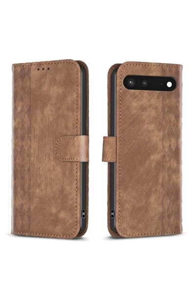 sscase Plaid Embossed Θήκη Πορτοφόλι Brown (Google Pixel 7 5G)