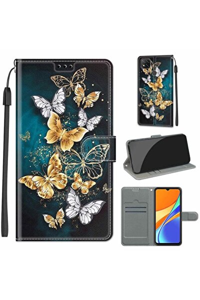 sscase Coloured Drawing Θήκη Πορτοφόλι Flying Butterflies (Xiaomi Redmi 9C)