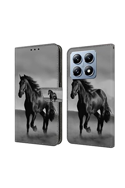 sscase Colored Drawing Θήκη Πορτοφόλι Black Horse (Xiaomi 14T Pro 5G)