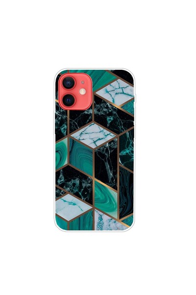 sscase Marble Pattern Θήκη Σιλικόνης Rhombus Dark Green (Apple iPhone 11)