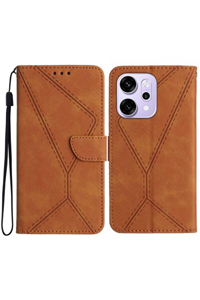 sscase Stitching Embossed Θήκη Πορτοφόλι Brown (Oppo Reno14 5G)