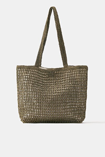 Pull & Bear Örgü detaylı tote çanta