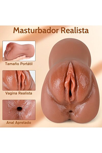 2 Girişli Realistik Esmer Ten Mastürbatör 710 Gr Yumuşak Dokulu Premium Model