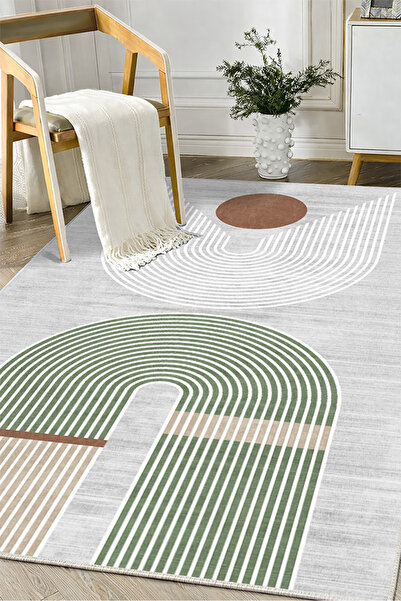 Lioara Home Modern Dijital Baskı Halı | Yıkanabilir Kaymaz Taban Mutfak Halısı
