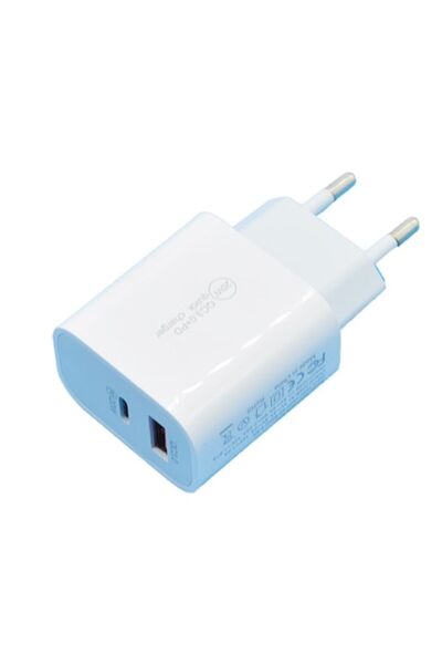 DAMUR Încărcător rapid QC 3.0, cu două porturi USB-A și USB-C, cu adaptor de ...