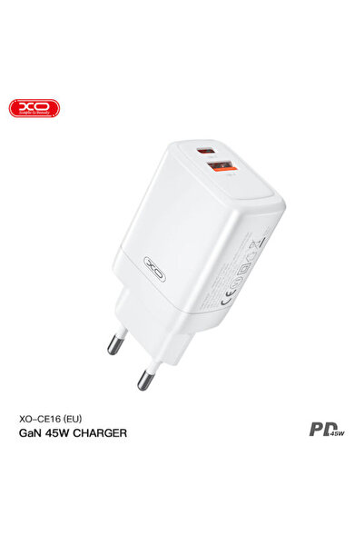 Xo Ασύρματος Φορτιστής GaN με Θύρα USB-A και Θύρα USB-C, Παροχή Ισχύος 45W, Λ...