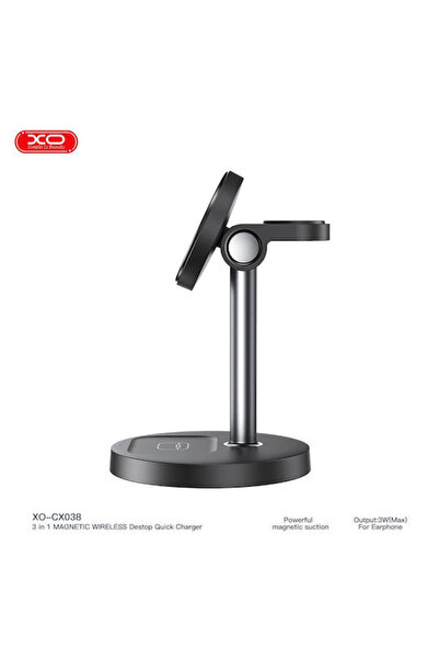 Xo Ασύρματος Φορτιστής (Qi Pad) 15W Γρήγορη Φόρτιση 2.0 Μαύρο (CX038)