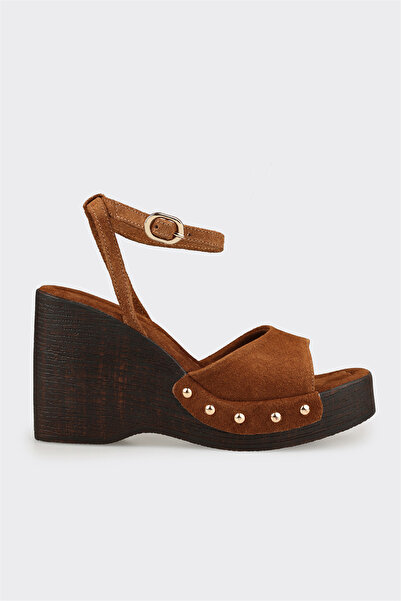 Elle Shoes Naturel Deri Kadın Sandalet