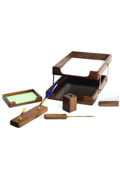Forpus Set de birou din lemn de stejar, 6 piese
