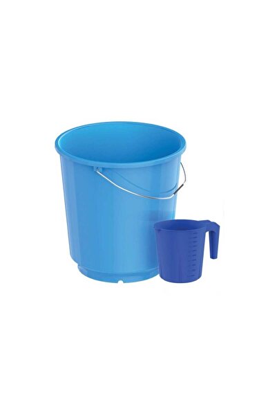 Cosmoplast دلو بلاستيكي سعة 18 لتر مع كوب، أزرق فاتح