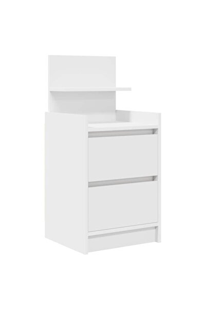 vidaxl Noptiera cu 2 sertare alb 38x34x80 cm