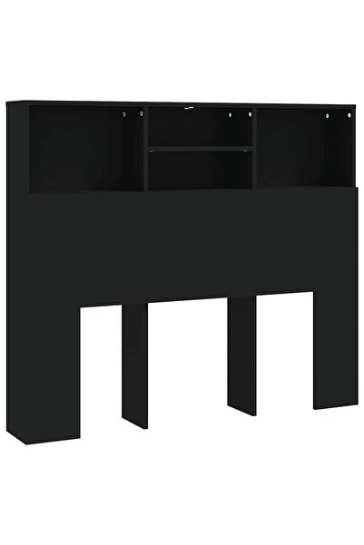 vidaxl Tăblie de pat cu dulap, negru, 120x19x103,5 cm