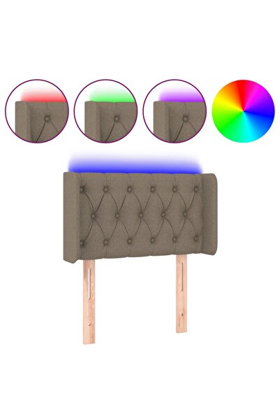 vidaxl LED headboard, taupe grey, 83x16x78/88 cm, textile