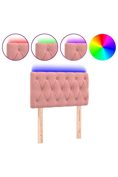 vidaxl LED headboard, pink, 80x7x78/88 cm, Velvet