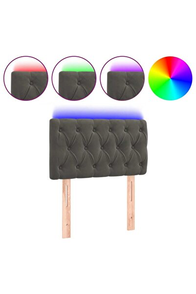 vidaxl LED headboard, dark grey, 80x7x78/88 cm, Velvet