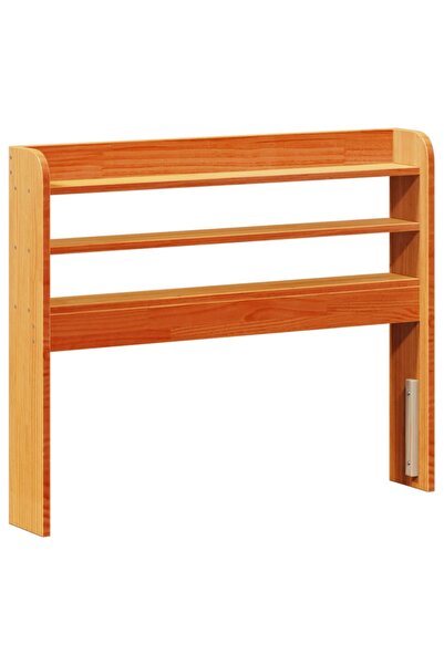 vidaxl Tăblie de pat cu rafturi, maro ceruit, 75 cm, lemn masiv pin