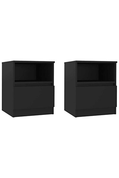 vidaxl Noptiere, 2 buc., negru, 40x40x50 cm, PAL