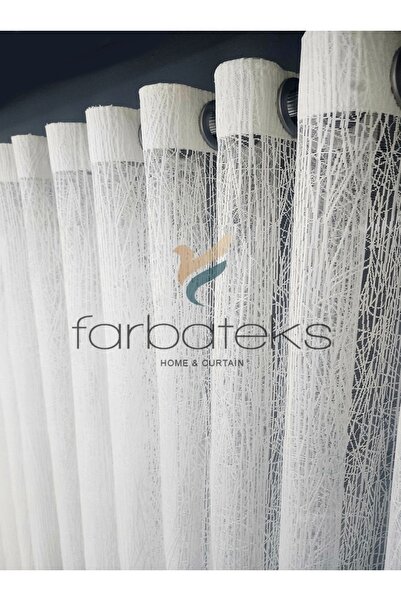 farbateks Beyaz Camkırıgı Rustik Tül Perde Kuşgözü Perde Rustik Tül Perde