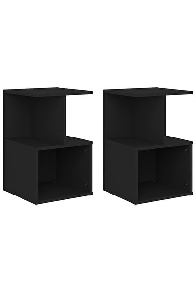 vidaxl Noptiere, 2 buc., negru, 35x35x55 cm, PAL