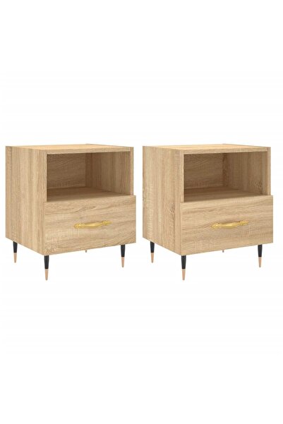 vidaxl Noptiere, 2 buc., stejar sonoma, 40x35x47,5 cm, lemn compozit