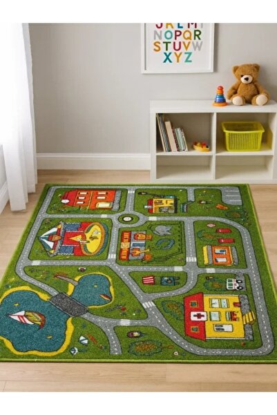 DeltaDesign Rug Carpet, Drumulete Pattern 11061/130, Green