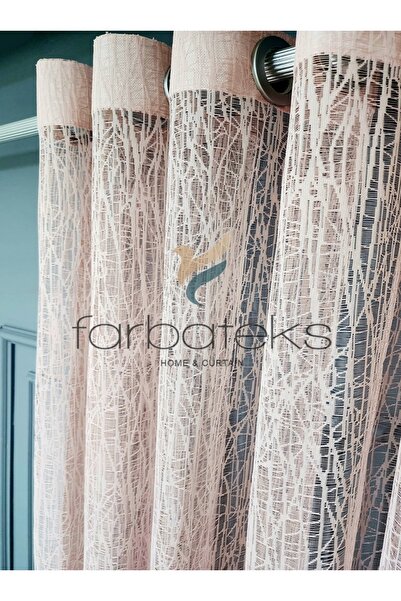 farbateks Purda Glassy Rustic Tulle Curtain Eyelet Curtain Rustic Tulle Curtain