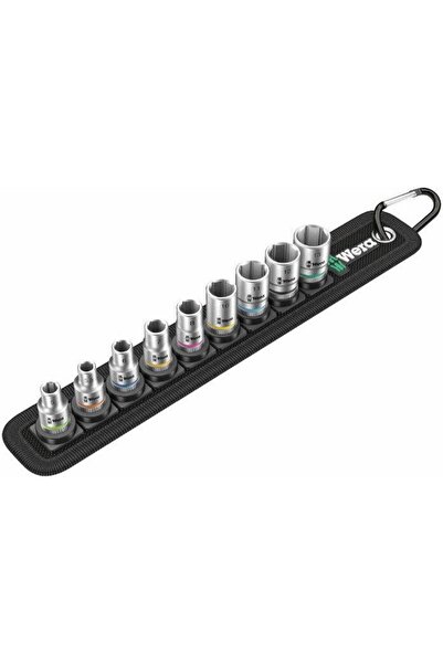 wera 9-Piece 1/4 Inch Bit Socket Set, Multicolor