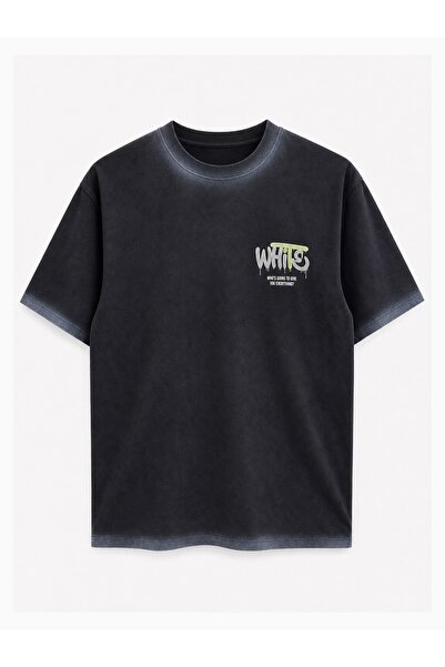 ONE Tricou supradimensionat cu imprimeu grafic pentru bărbați – Croială lejer...