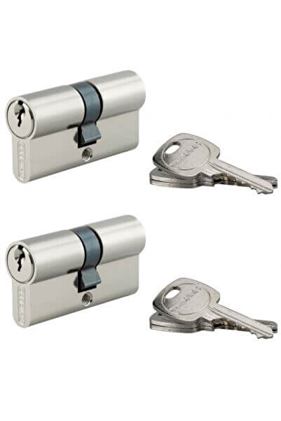 THIRARD Set 2 cilindri 30 x 30 mm, standard, nichelat, STD, 6 chei