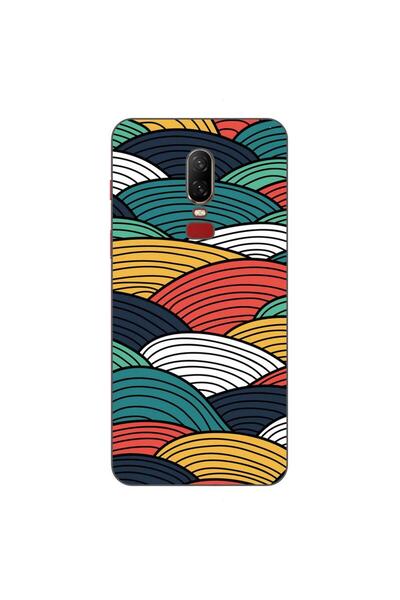 OEM Θήκη συμβατή με OnePlus 6 από σιλικόνη TPU με αφηρημένο σχέδιο ριγέ κορυφών