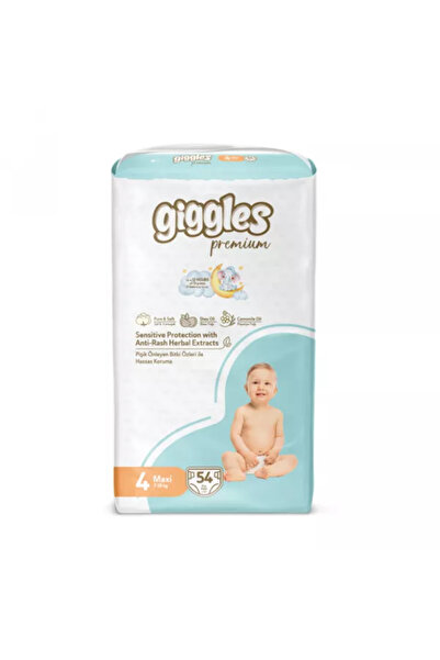 giggles Scutece copii cu benzi laterale Premium, Maxi, 7-18 kg, 54 bucăți, Baby