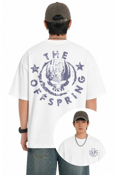 Fuddy Moda Unisex μπλουζάκι με στάμπα The Offspring Skull στην πλάτη, μπλουζά...