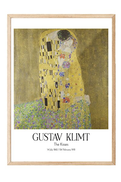 Postifull Gustav Klimt - the Kisses, Wooden Framed Painting, Art Series No:11...