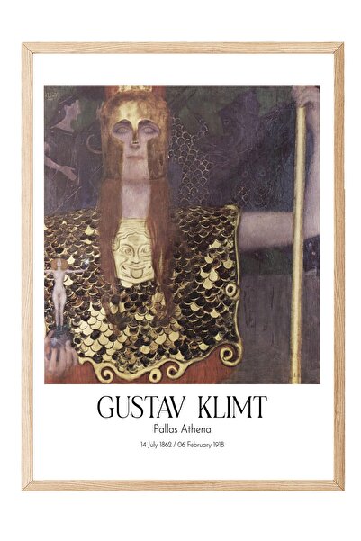 Postifull Gustav Klimt - Pallas Athena, Tablou înrămat în lemn, Seria de artă...