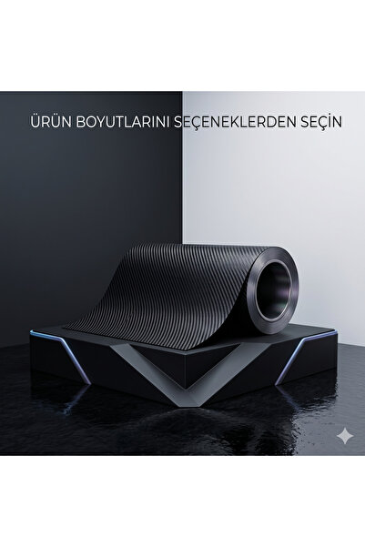 Fixelora 3D Hava Kanallı Siyah Karbon Kaplama Folyosu Siyah