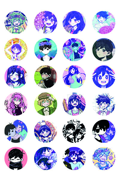 nihonwosekai Set anime naljepnica Omori, 24 komada